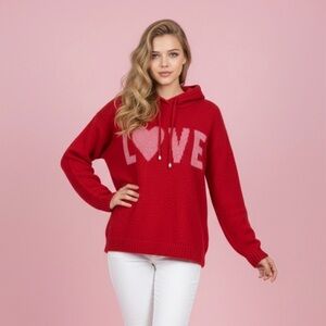 cupcakes & cashmere Red Love Hoodie